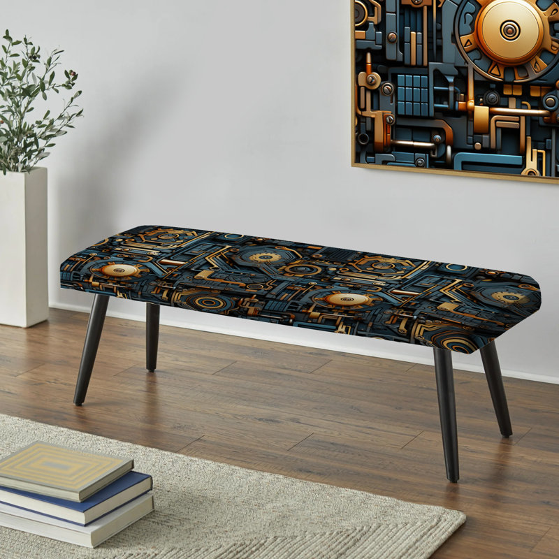 Banc rembourré géométrique Steampunk