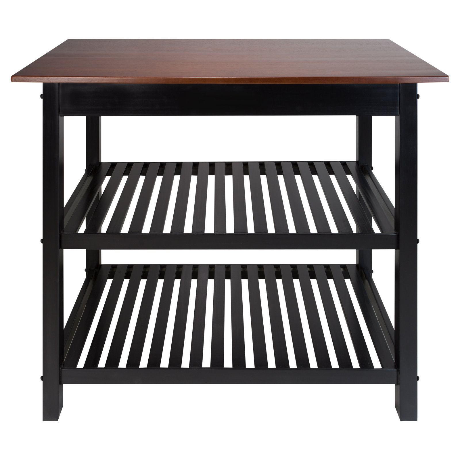 Herriott Solid Wood Prep Table, Black/Dark Brown, 36.5"H x 40"W x 20"D