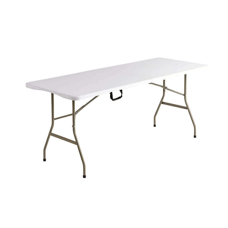 Raymore Rectangular Fold-in-Half Portable Folding Trestle Table, 74" H x 180" L x 70" D