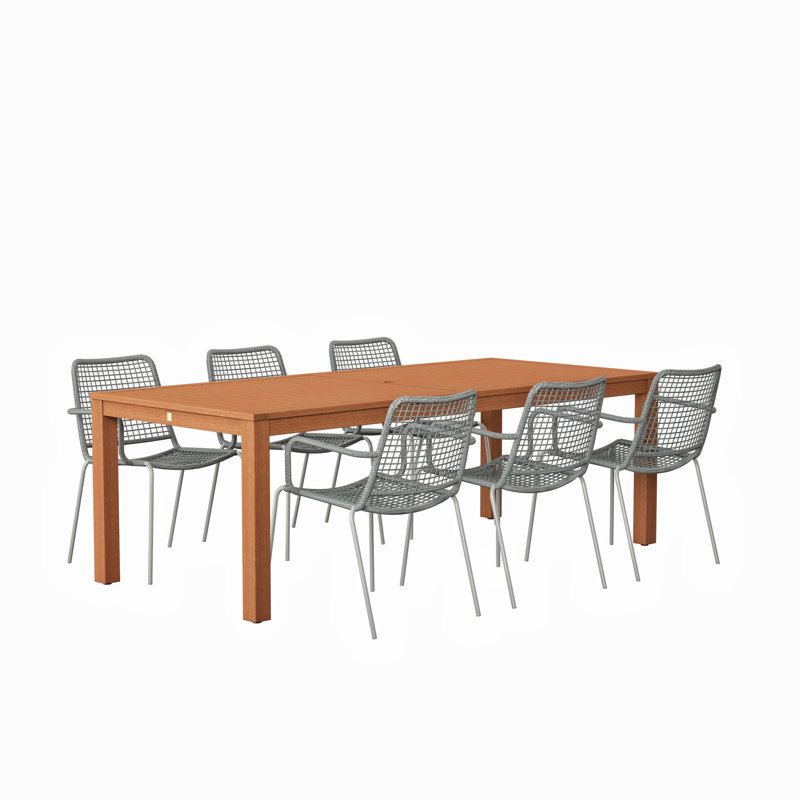Anautica Rectangular Long Steel Dining Set