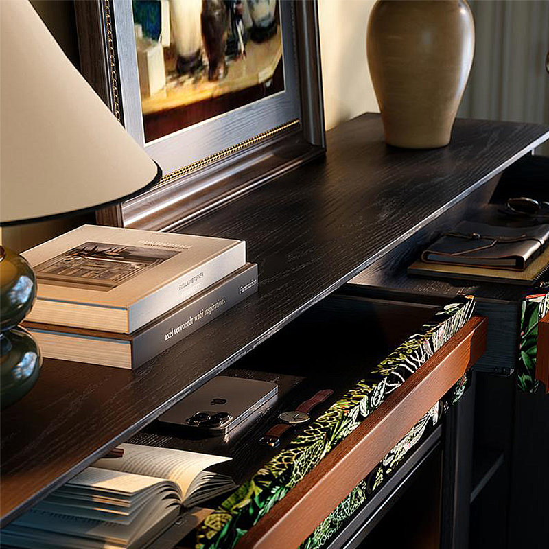 Armoire de rangement pour téléviseur avec foyer français rétro, 59.06"