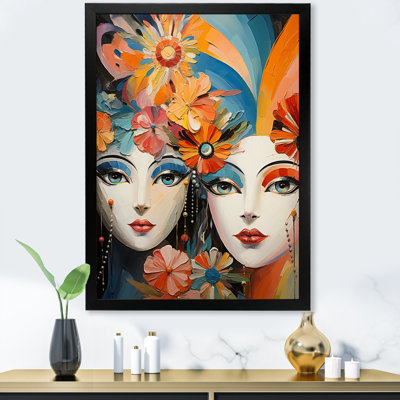«Venice Carnival Woman Portrait I», reproduction d'art sur toile