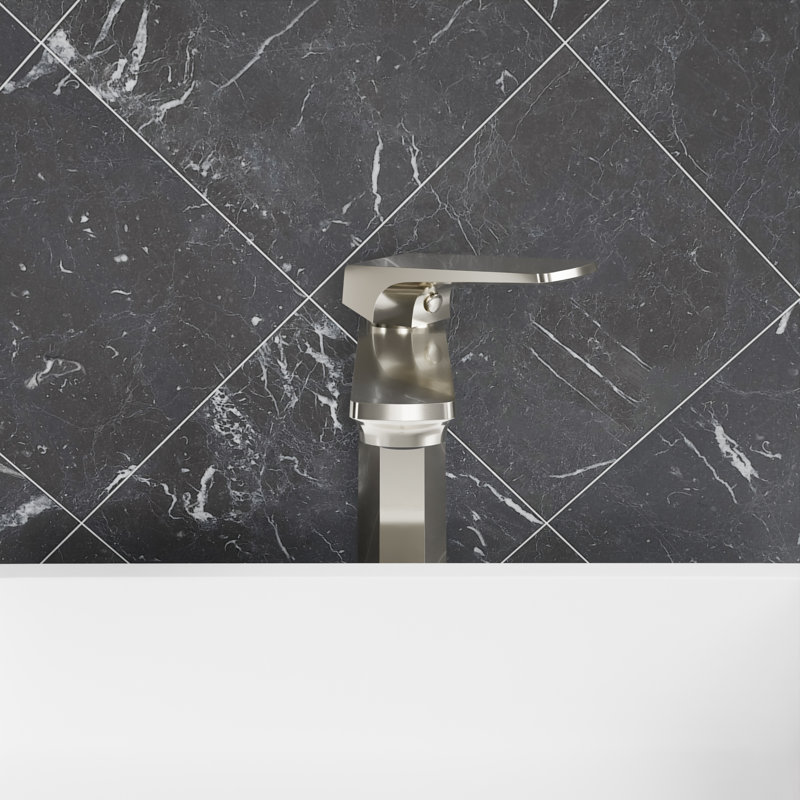 Single-Hole Single-handle Bathroom Faucet with Drain Assembly, Brushed Nickel