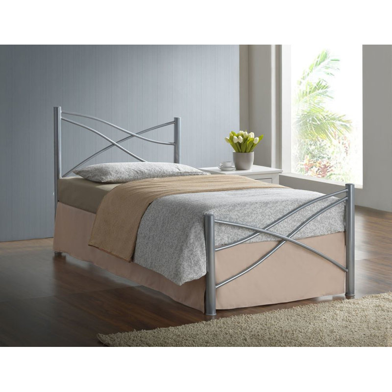 Guzman UK Single - DE 90 X 190 Cm Metal Bed, Silver