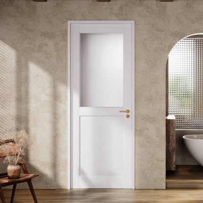 Glass and Manufactured Wood Swing Door