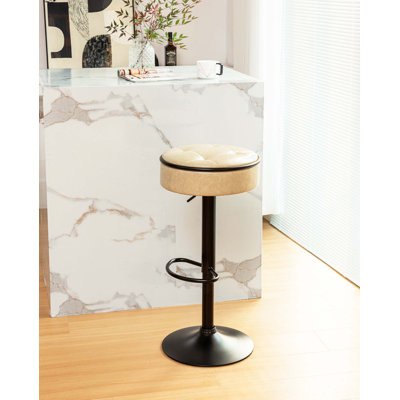 Adjustable Height Swivel Metal Pedestal Bar Stools with Footrest