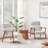 27.4" W Solid Wood Armchair with Tear-Resistant Fabric-1500282557
