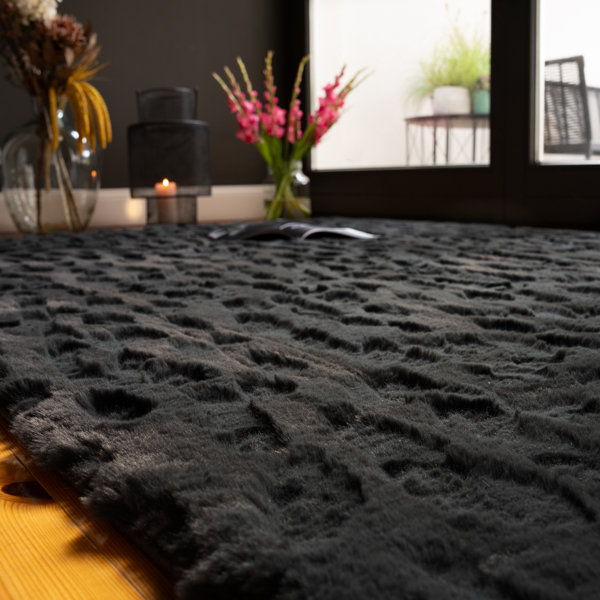 Montay Uni Hand Tufted Area Rug, Rectangular 200 x 290cm, Anthracite