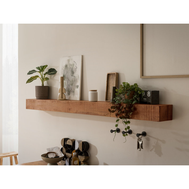 Paulornette Mango Solid Wood Floating Shelf, 10cm H x 100cm W x 15cm D