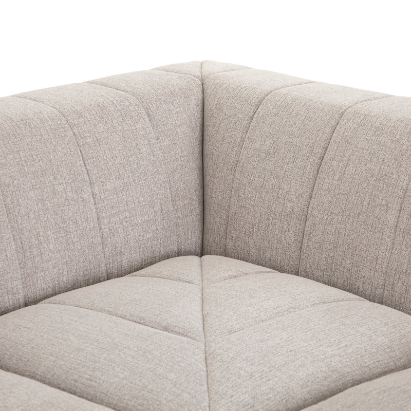 Langham 157" Wide Symmetrical Modular Sectional, Beige Polyester, Left Hand Facing