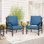 Chaise de patio en métal avec coussins Argirios (ensemble de 2)