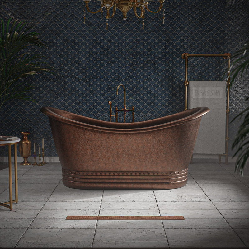  Freestanding Bathtub – Bold and Modern Artisan Tub for Contemporary Spaces, Copper