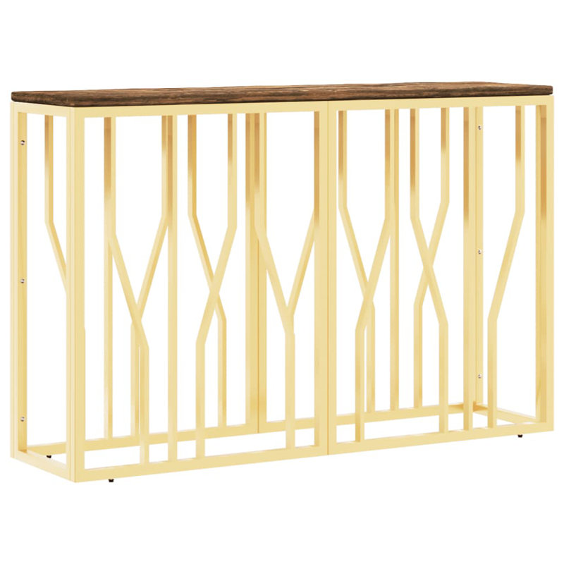 Wildomar Glass Top Console Table, 27.6" H x 27.6" W x 11.8" D, Clear/Matt Brushed Nickel