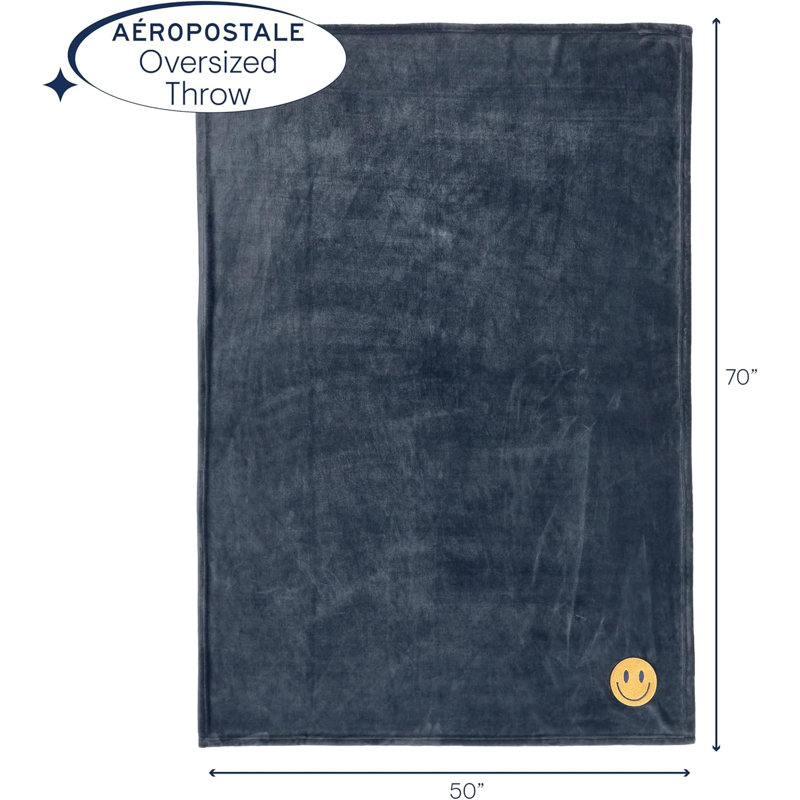 Jeté en peluche doux Aeropostale, Gris