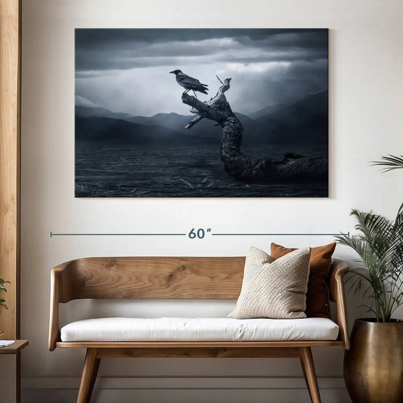 Hitzel Bird In A Storm, 34" H x 51" W