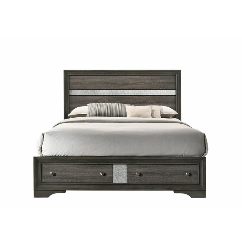 Blanding Platform Storage Bed, King, Gray