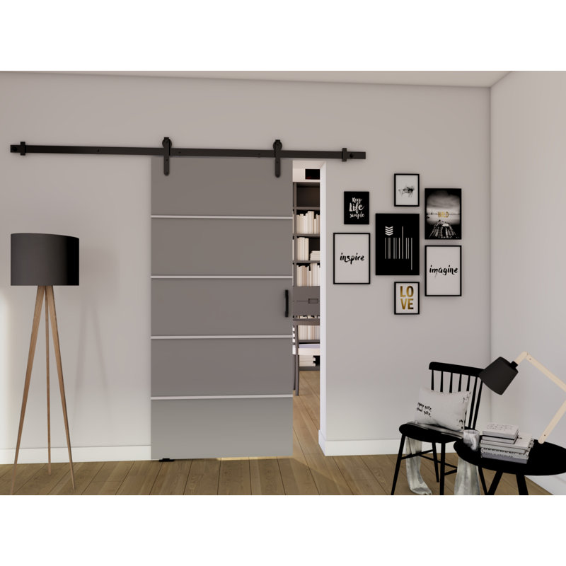 Halya Veneers Sliding Doors, Grey, 205cm H x 76cm W x 1.6cm D