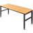 Adjustable Height Wood Workbench with Metal Frame and Power Outlets-807700455