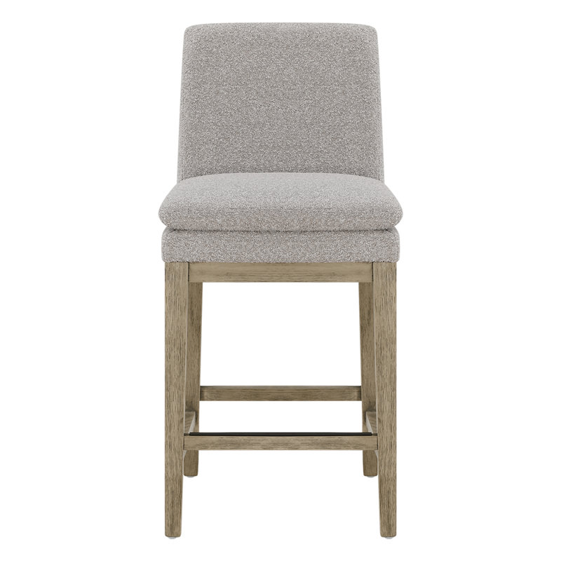 Tabouret de comptoir rembourré Bethea, Gris délavé, Tempête