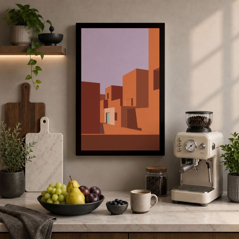 Abstract City Forms Minimalist - Wrapped Canvas, 18x12 - 45.7 x 30.5 cm, Black Border