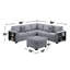 4-Piece Boucle Upholstered L-Shaped Sectional With Cocktail Ottoman In Grey