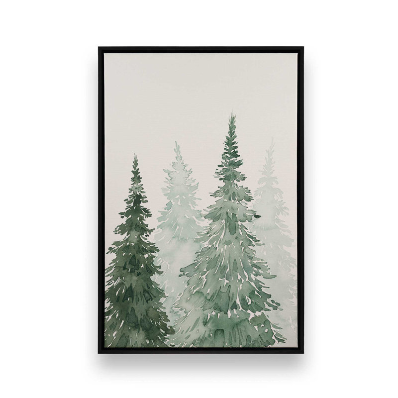 «Whispering Spruce Shadows II», reproduction sur toile dans un cadre, H 18,75 po x l 12,75 po, Noir satiné