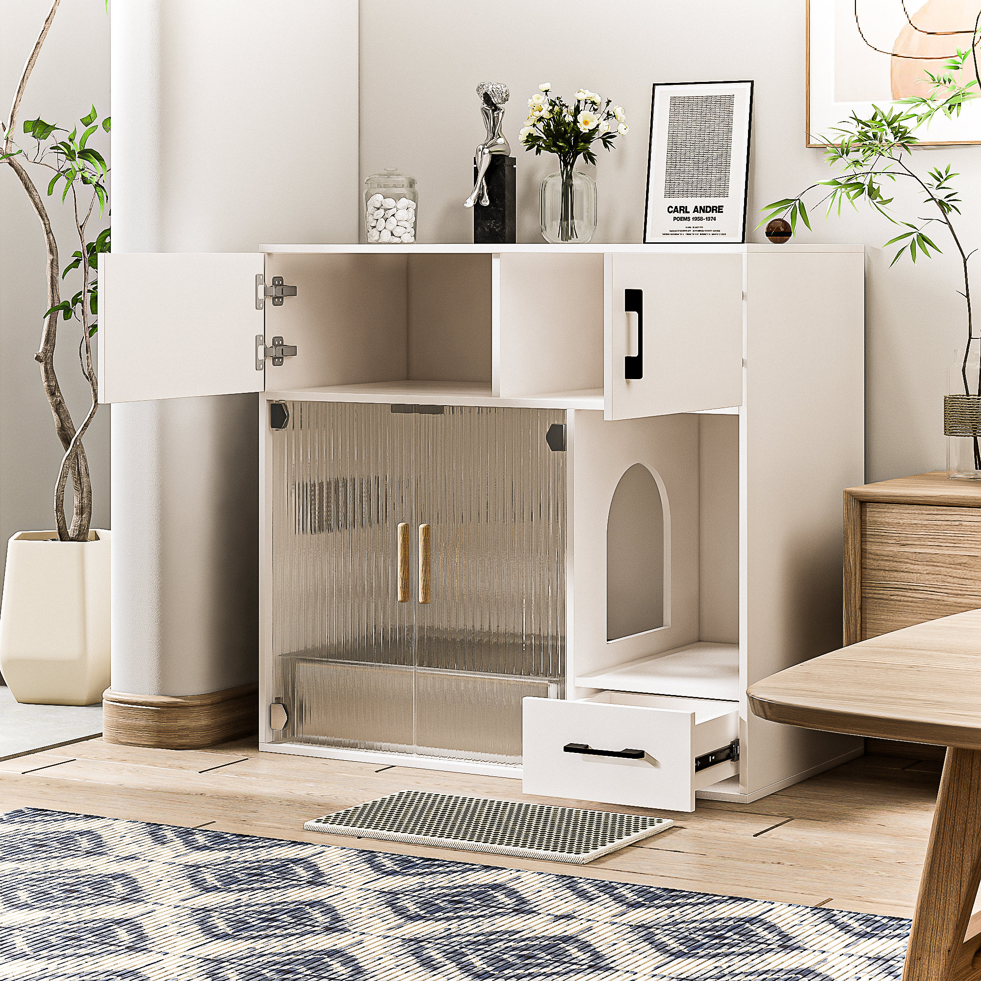 Tucker Murphy Pet™ Cat Litter Box Enclosure, 37.4'' Furniture Style