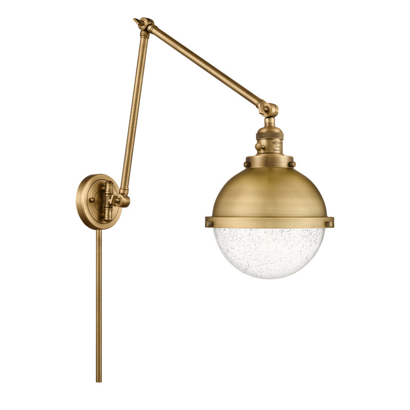 Shauna Steel;Cast Brass Swing Arm Sconce, No Bulb Included, Brushed Brass