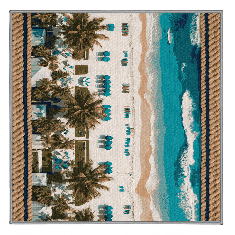  Tapis bord de mer lavable, Rectangulaire 8 pi x 12 pi