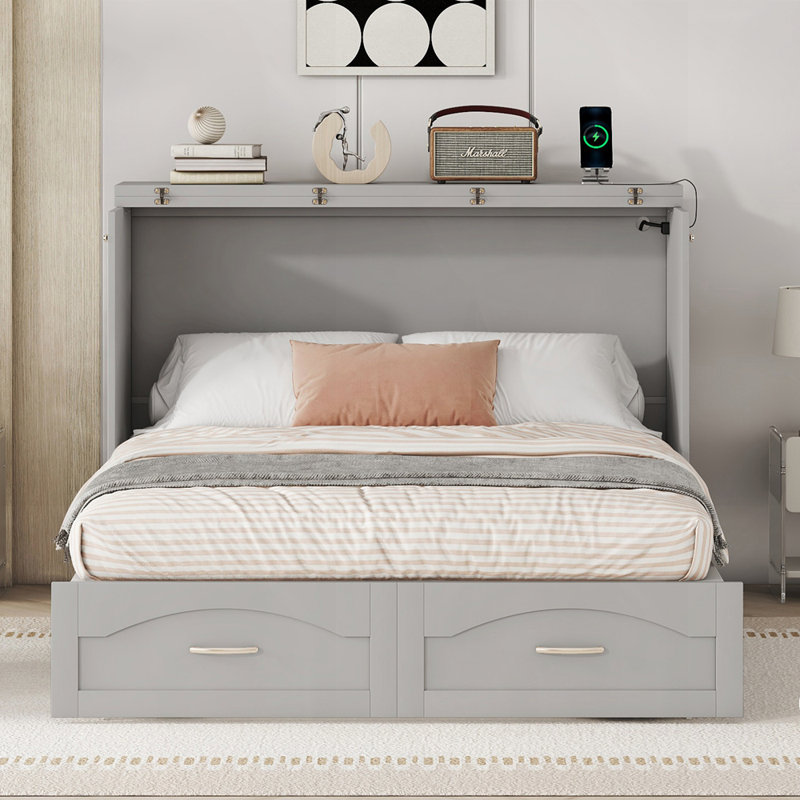 Pulley Structure Design Murphy Bed Wall Bed, Gray
