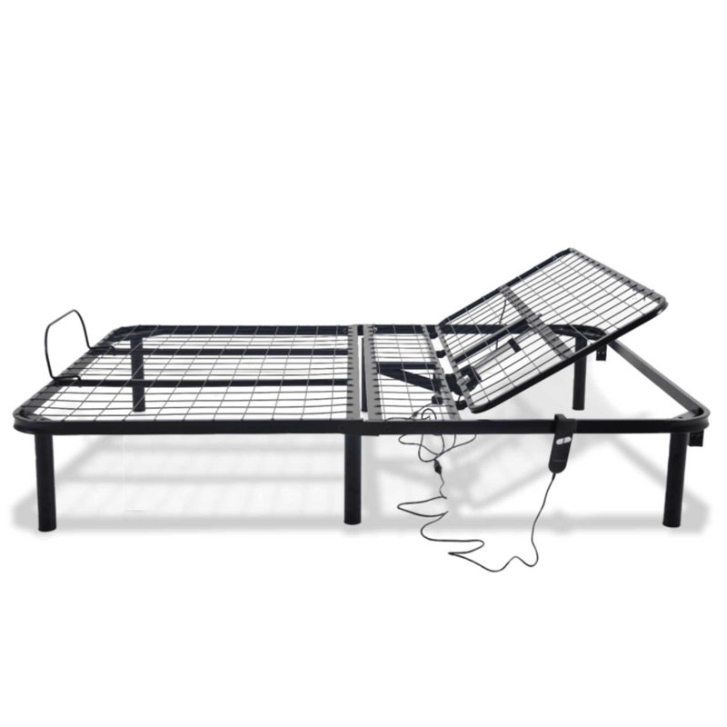 Adjustable Queen Bed With Head Up Option, Strong And Dependable, 42.52 In Package Width, Black Steel Only Size Base, 850Lbs Weight Bearing, Easy Setup,