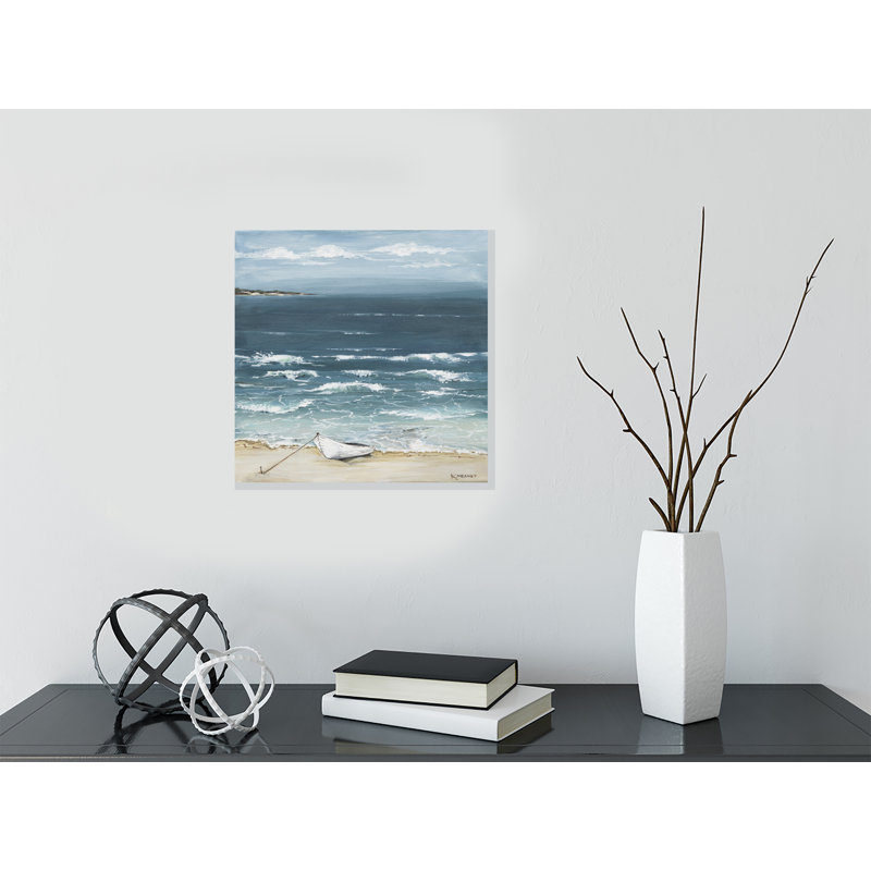 «White Waves» - reproduction d'art, H 12 po x l 12 po x P 1,5 po, Toile tendue