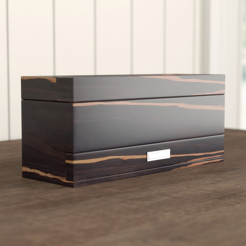 Wood Watch Box + Drawers, Black