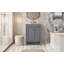 Meuble-lavabo en bois avec lavabo, 2 portes et tablettes de rangement-264995608