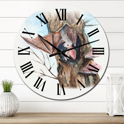 Bat In A Hollow Tree - Traditional wall clock