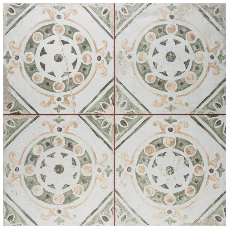 Kings Porto 17-5/8 In. X 17-5/8 In. Ceramic Patterned Wall & Floor Tile
