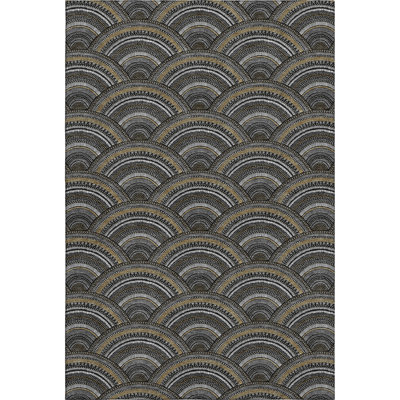 Premium Machine Washable Prisco Black Rug