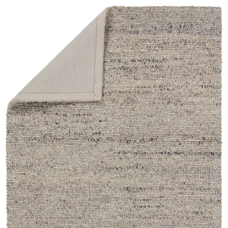 Jaipur Living Burch NVA02 Handmade Solid Cream and Dark Gray Area Rug (9'x12'), Rectangle 8' x 10'