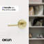 Levier à porte simple Muse de conception moderne dissimulée ne tournant pas (placard, garde-manger ou couloir) - Style minimaliste élégant en or champagne brossé-125873620
