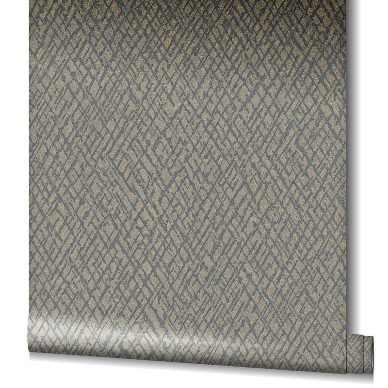 Air Collection Crosshatch Effect Textured Wallpaper Roll, Brown