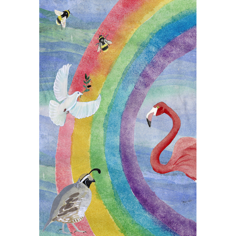 Noah's Ark I - Painting on Canvas, 30 cm H x 20 cm W, Black Floater Frame