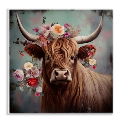 " Cow With Vintage Florals " by Irena Orlov