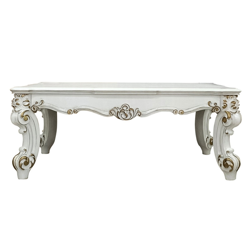 Table basse rectangulaire avec perle antique décorative - ajoute de l'élégance à la maison