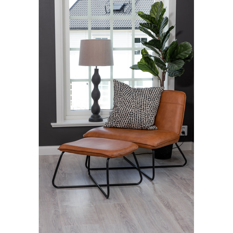 Dinkins Upholstered Accent Chair with Footstool