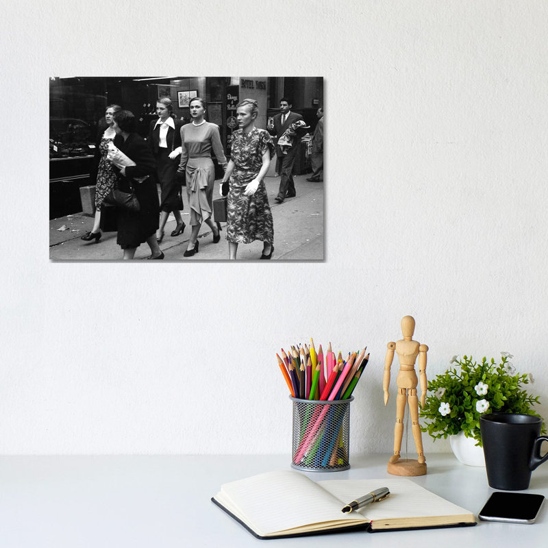 Women On Street (NYC, 1949) by Ruth Orkin - Print on Canvas, 20.32 cm H x 30.48 cm W, Wrapped Canvas