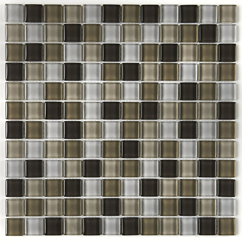 Geneva 1" x 1" Glass Grid Mosaic Wall Tile, Classic Soft Cashmere