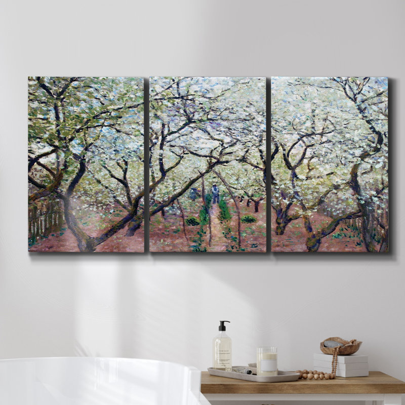 Ensemble de 3 pièces encadrées sur toile Spring Spring, H 48 po x l 96 po x P 2 po