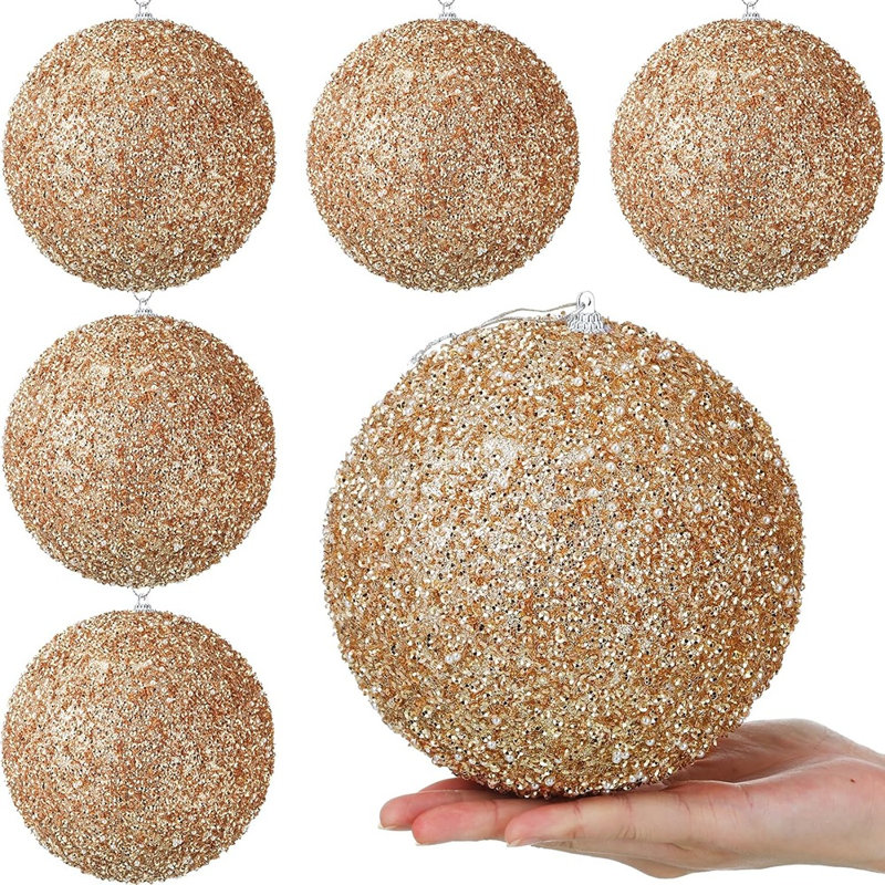 Boules de Noël champagne or pour décoration d'arbre de fête