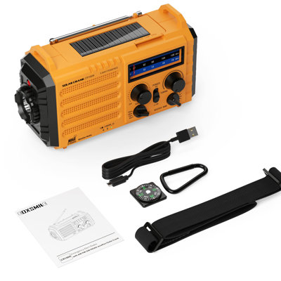 Emergency Radio With NOAA Weather Alert, Portable Solar Hand Crank AM/FM Radio For Survival,Rechargeable Battery Powered Radio,USB Charger,Flashlight, -  BEACHWATER POOL & SPA, LLC, B07TSH7ZN5
