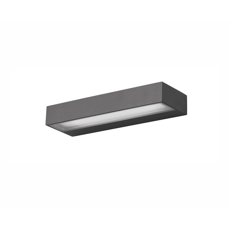 Fungo 3.2cm H Integrated LED Frosted Glass Outdoor Flush Mount, Dark Grey